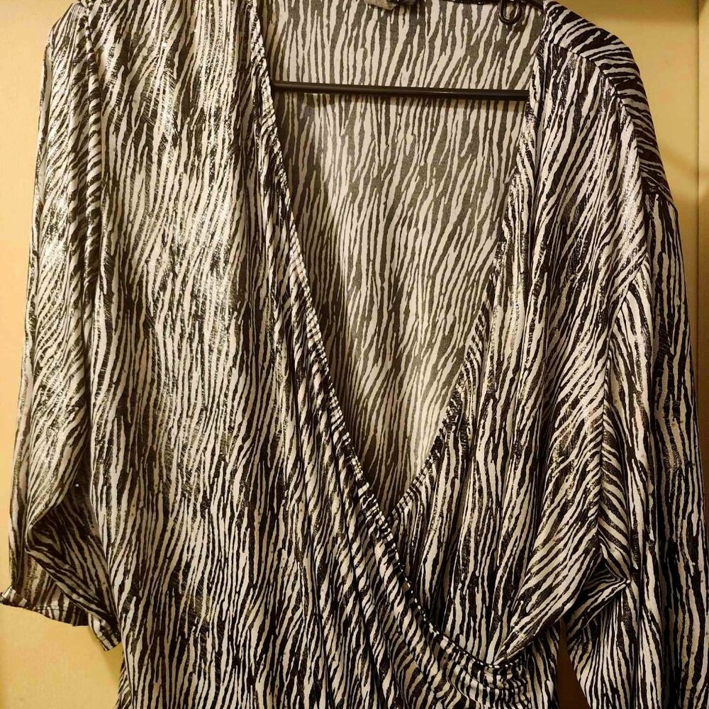 Formal Black and White Blouse